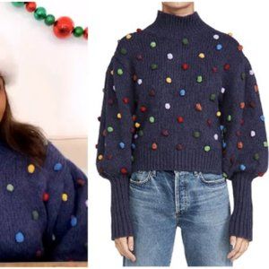 Farm Rio navy pom-pom sweater